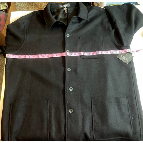 NWT Brandini Men’s Shacket Jacket Black XL Pure Wool Pockets Woolmark - Picture 7 of 8